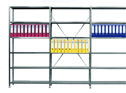 GPverzinkt | Grundregal | B:115cm | Metallregal | Fachbodenregal | Stecksystem | glanzverzinkt