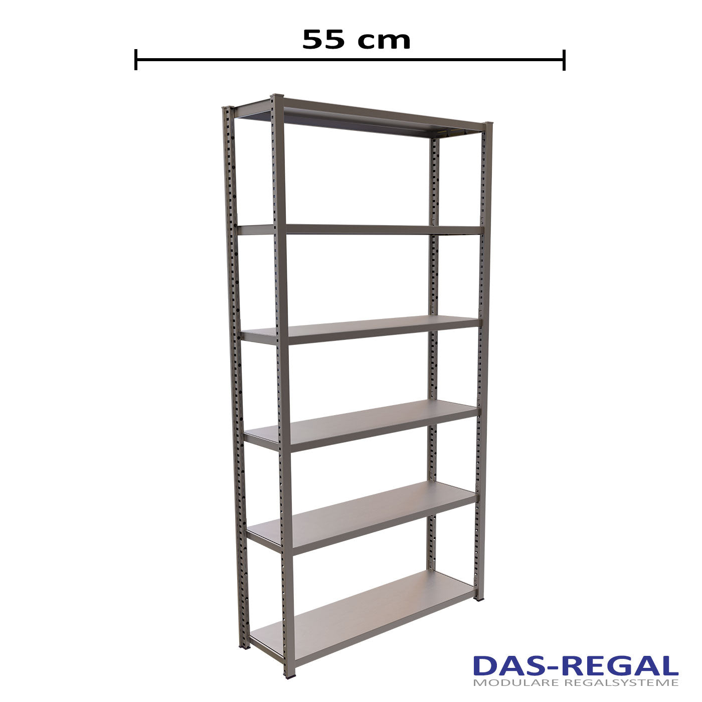 GPverzinkt Metallregal Fachbodenregal Stecksystem Grundregal 55cm