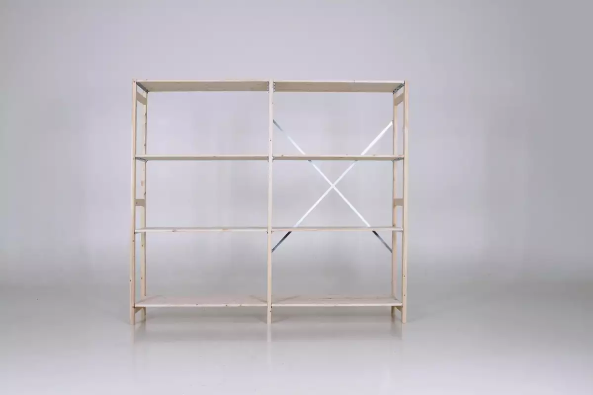 Holzregal 120 x 180 cm mit 4 Fachböden