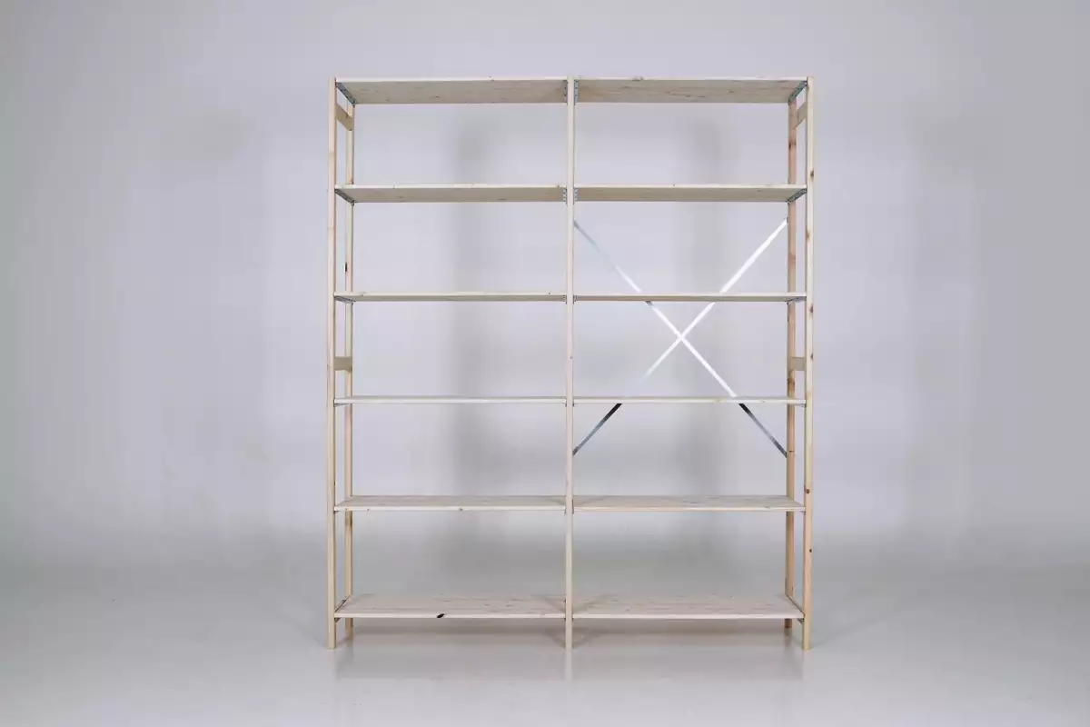 Holzregal 200 x 240 cm mit 6 Fachböden